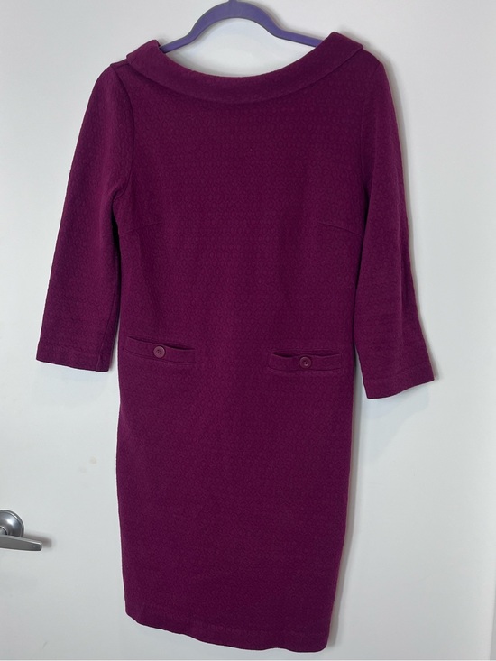 Boden Dresses & Skirts - Boden Pocket Sheath Dress Collared Midi Maroon Purple Wine 12 Zip